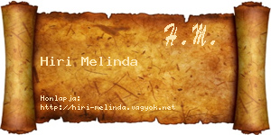 Hiri Melinda névjegykártya